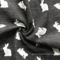 Rabbit design Jacquard wool knitting fabric